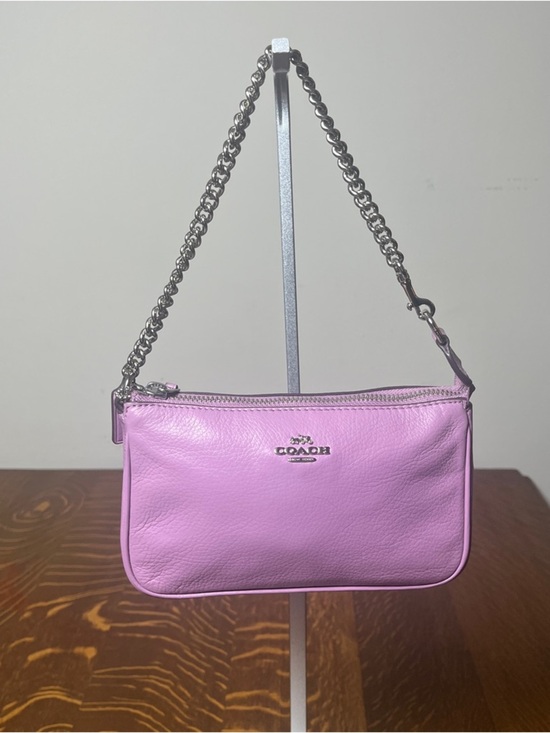 Coach Handbags - Coach Purple Pebbled Leather Nolita Silver Chain Small Shoulder Bag